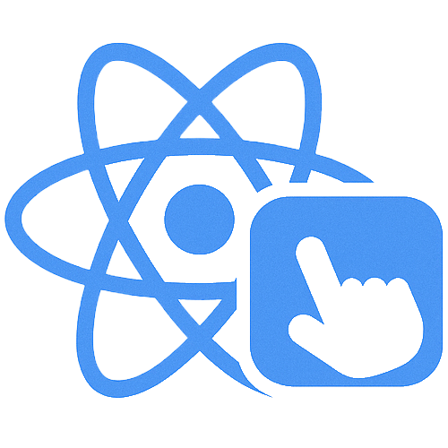 React Logo with Pointer Hand